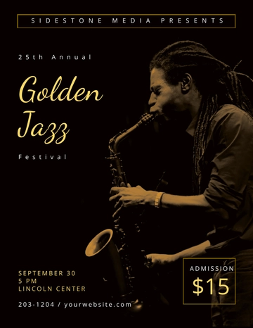 Free Golden Jazz Flyer Template to Edit Online