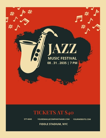 Free Jazz Music Festival Flyer Template to Edit Online
