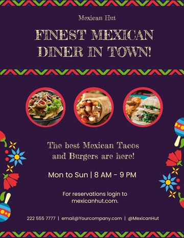 Free Mexican Food Menu Flyer Template to Edit Online