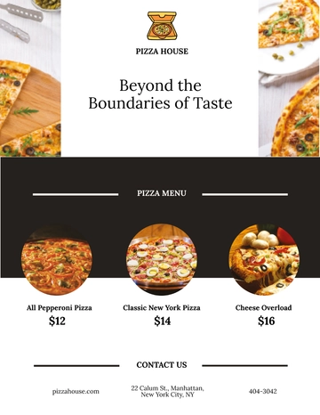 Free Restaurant Pizza Menu Flyer Template to Edit Online