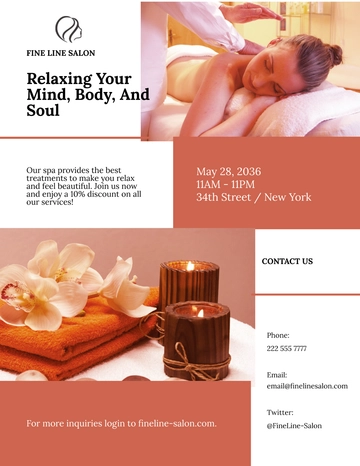 Free Spa Beauty Treatment Flyer Template to Edit Online