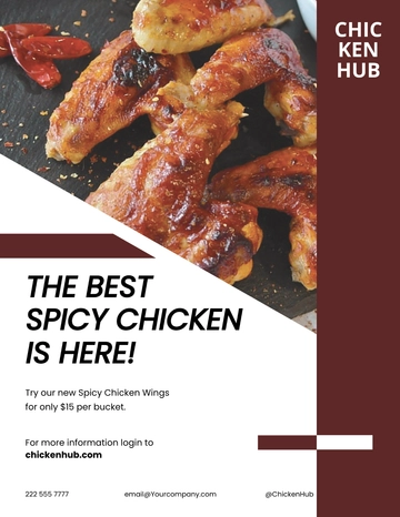 Free Spicy Chicken Restaurant Flyer Template to Edit Online