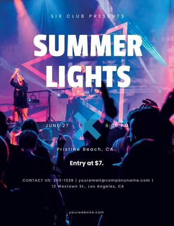 Free Summer Lights Flyer Template to Edit Online