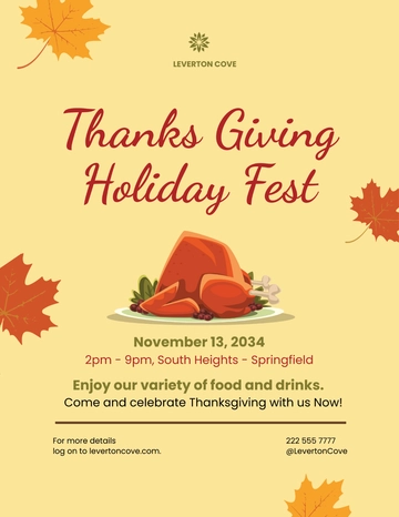 Free Thanks Giving Holiday Flyer Template to Edit Online