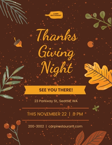 Free Thanksgiving Night Flyer Template to Edit Online