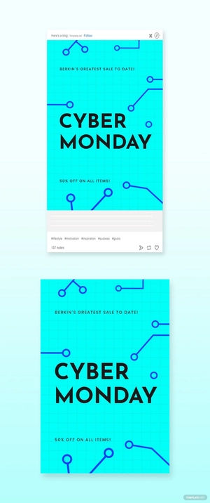 Editable Cyber Monday Sale Tumblr Post Template