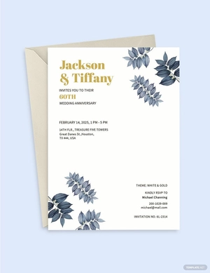 60th Fall wedding Anniversary Invitation Template