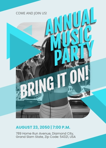 Music Party Invitation Template - Edit Online & Download
