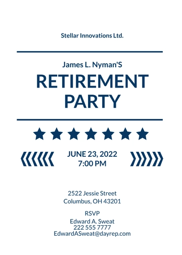 Free Navy Retirement Invitation Template to Edit Online