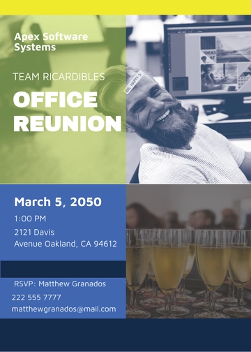 Free Office Reunion Invitation Template to Edit Online