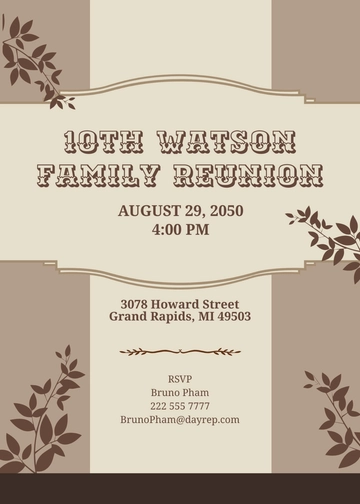 Free Old Family Reunion Invitation Template to Edit Online