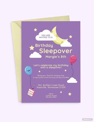 Birthday Sleepover Invitation Template