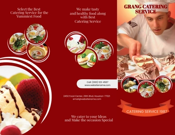 Free Catering Service A3 Brochure Template to Edit Online