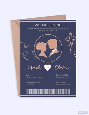 Boarding Pass Wedding Invitation Template