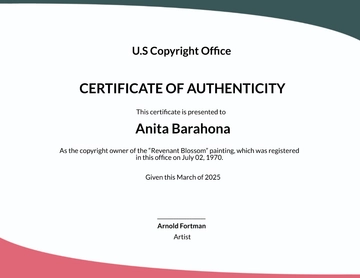 Free Certificate Of Authenticity Art Template to Edit Online