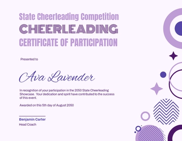 Free Cheerleading Certificate Of Participation Template to Edit Online | Template.net