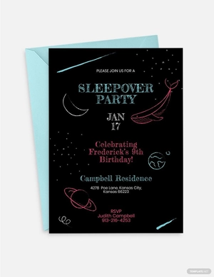 Chalkboard Sleepover Invitation Template