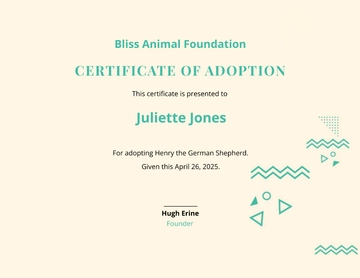 Free Dog Adoption Certificate Template to Edit Online