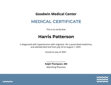Free Employee Medical Certificate Format For Sick Leave Template to Edit Online