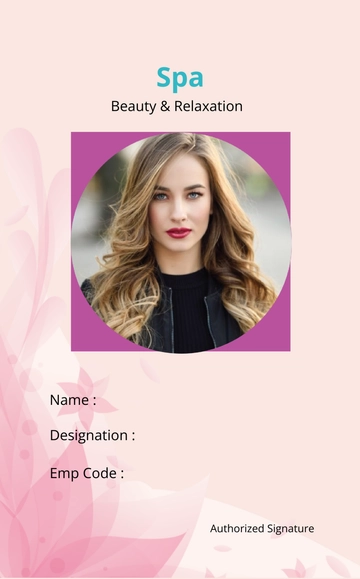 Free Spa Identity Card Template to Edit Online