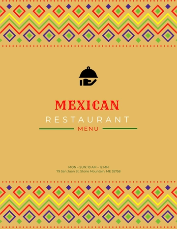 Free Mexican Restaurant Menu Template to Edit Online