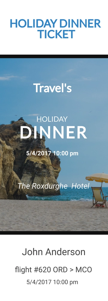 Free Holiday Dinner Ticket Template to Edit Online
