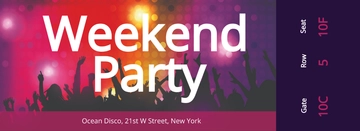Free Weekend Party Ticket Template to Edit Online