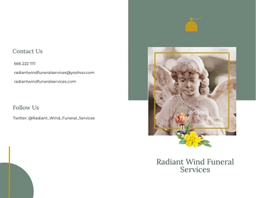 Free Funeral Services Bi-Fold Brochure Template to Edit Online