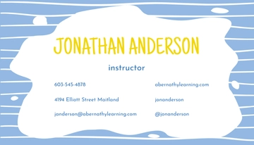 Free Kindergarten School Business Card Template to Edit Online