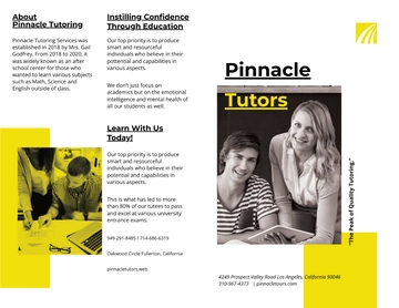 Free Tutoring School Bi-fold Brochure Template to Edit Online