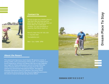 Free Golf Resort Bi-Fold Brochure Template to Edit Online