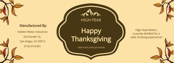 Free Printable Thanksgiving Water Bottle Labels Template to Edit Online