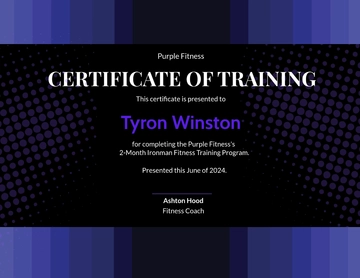 Free Fitness Training Certificate Template to Edit Online