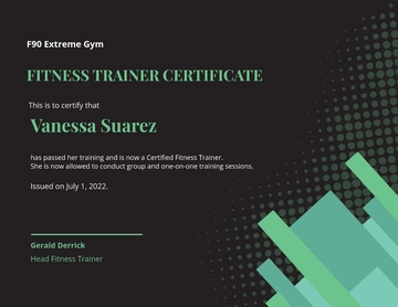 Free Personal Fitness Trainer Certificate Template to Edit Online
