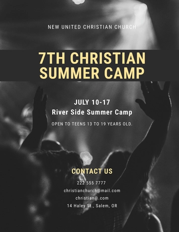Free Christian Summer Camp Flyer Template to Edit Online