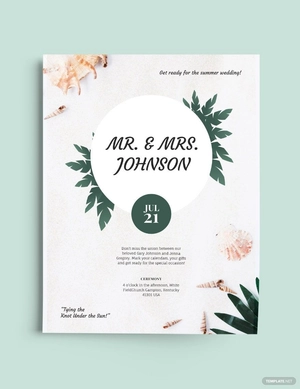 Beach Wedding Flyer Template