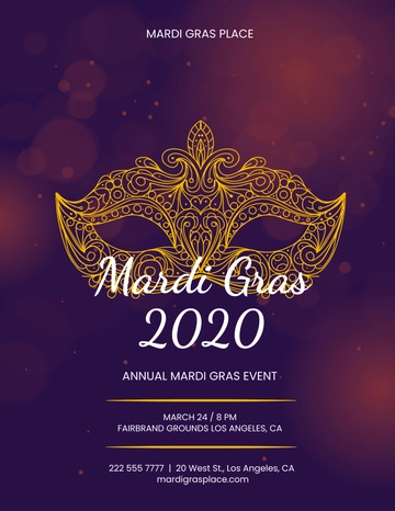 Free Classy Mardi Gras Flyer Template to Edit Online