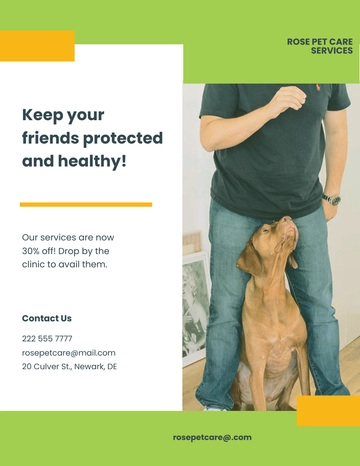 Free Double Sided Pet Care Flyer Template to Edit Online
