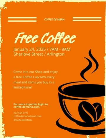 Free Retro CoffeeShop Flyer Template to Edit Online