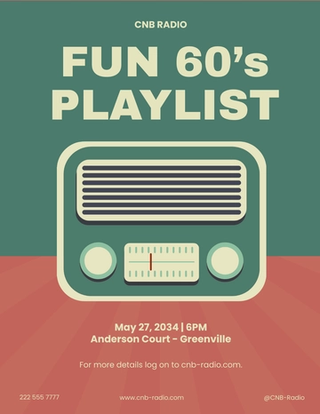 Free Retro Radio Party Flyer Template to Edit Online