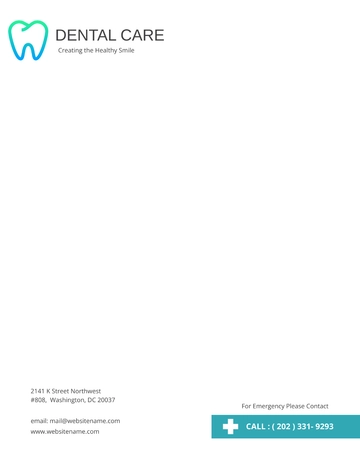 Free Dental Care Letterhead Template to Edit Online