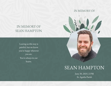 Free Father/ Dad Funeral Obituary Bi-Fold Brochure Template to Edit Online