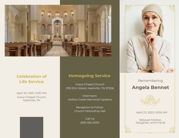 Free Mother/ MOM Eulogy Funeral Tri-fold Brochure Template to Edit Online