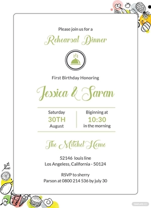 Printable Rehearsal Dinner Invitation Template