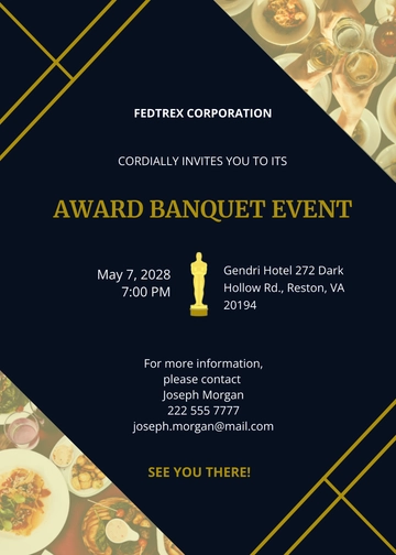 Free Award Banquet Invitation Template to Edit Online