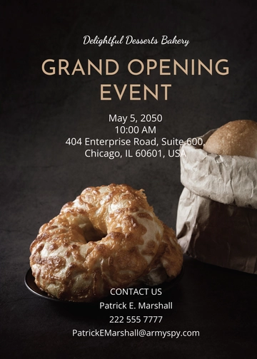 Free Cafe And Bakery Opening Invitation Template to Edit Online