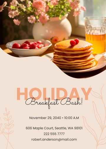 Free Holiday Breakfast Invitation Template to Edit Online
