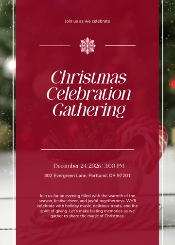 Free Red Christmas Invitation Template to Edit Online