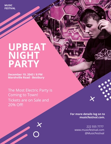 Free Electro House Party Flyer Template to Edit Online