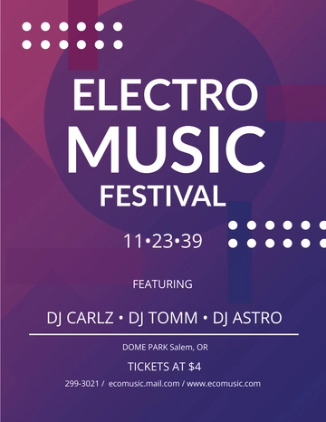 Free Electro Music Flyer Template to Edit Online